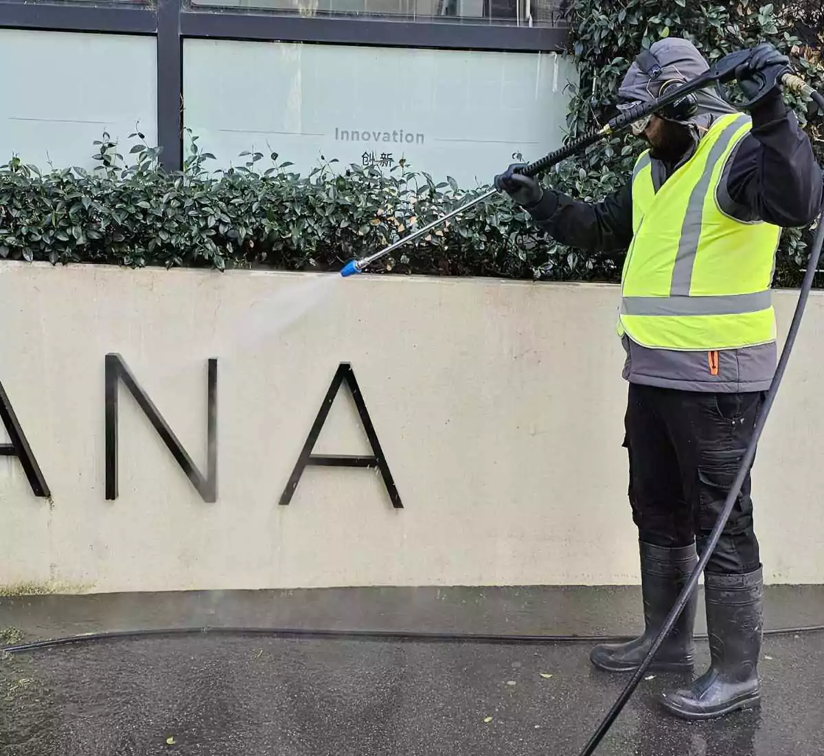Commercial Pressure Washing at Ikebana Apartments, West Melbourne
